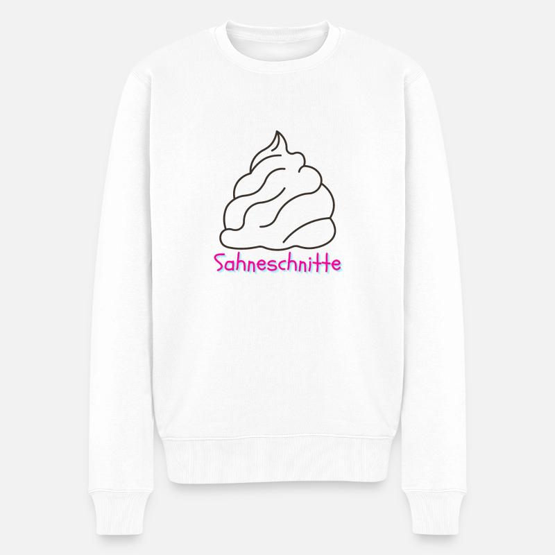 Sahneschnitte - Männer Premium Bio Pullover - Weiß