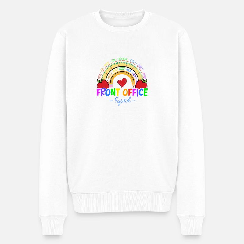 Front Office Squad - Schulverwaltung Verwaltung - Männer Premium Bio Pullover - Weiß