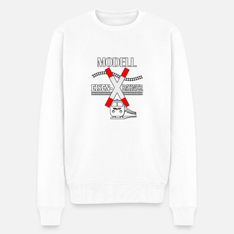 Modell Eisenbahner Lokführer - Männer Premium Bio Pullover - Weiß