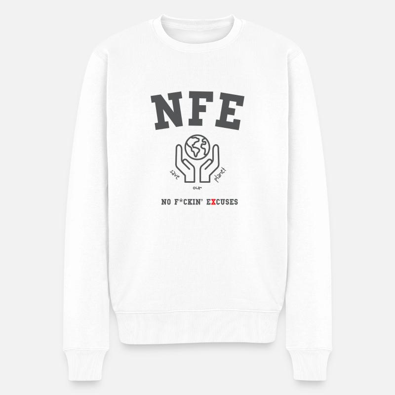 NFE (No F*ckin´ Excuses) - Save our planet - Männer Premium Bio Pullover - Weiß