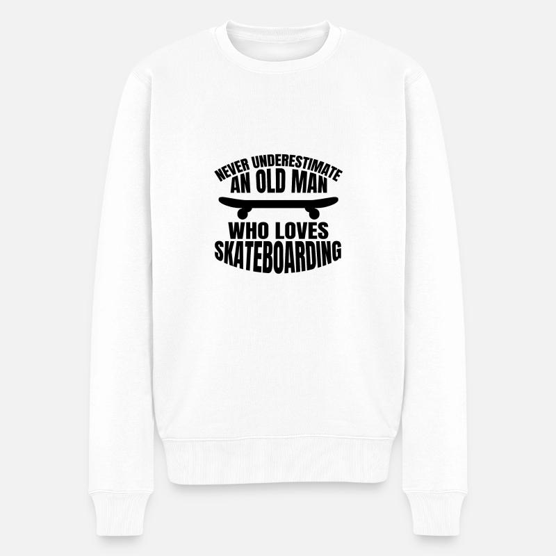 Skateboard Skating Skater Skateboarding Longboard - Pull Premium bio Homme - blanc