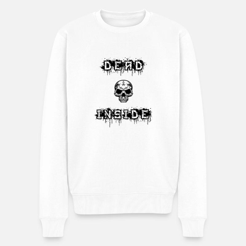 dead inside in black - Männer Premium Bio Pullover - Weiß