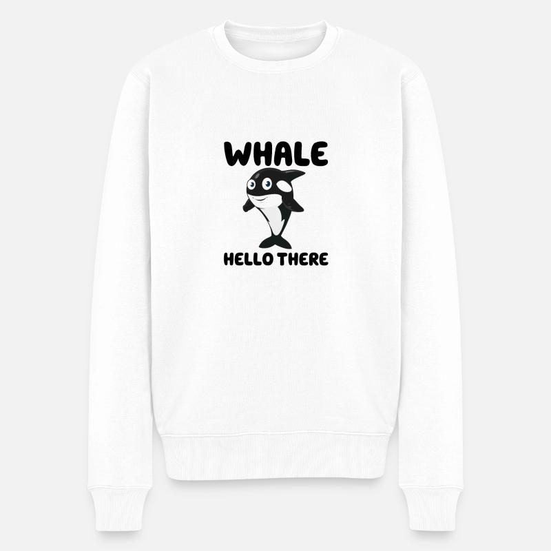 Wal Hallo - Männer Premium Bio Pullover - Weiß