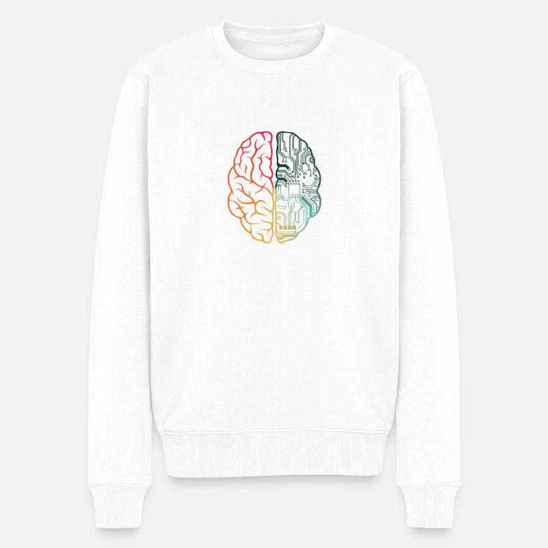 Programmierer Coding - Entwickler Programmieren Gehirn - Männer Premium Bio Pullover - Weiß