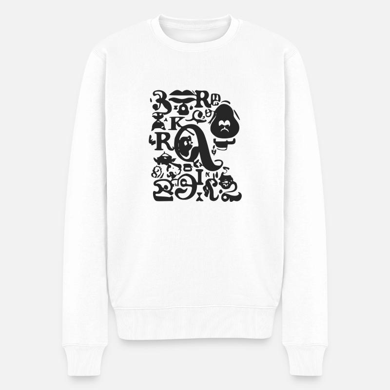 Puzzle de lettres - Pull Premium bio Homme - blanc