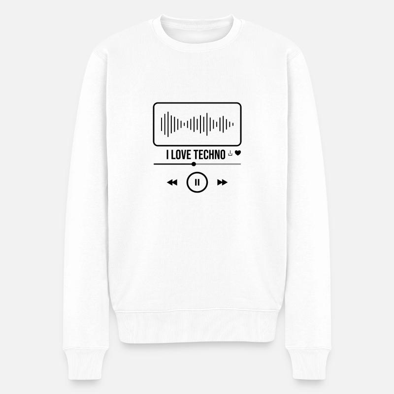 J’adore la techno1 - Pull Premium bio Homme - blanc