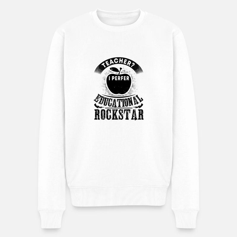 LEHRER I PERFER PÄDAGOGISCH - Männer Premium Bio Pullover - Weiß