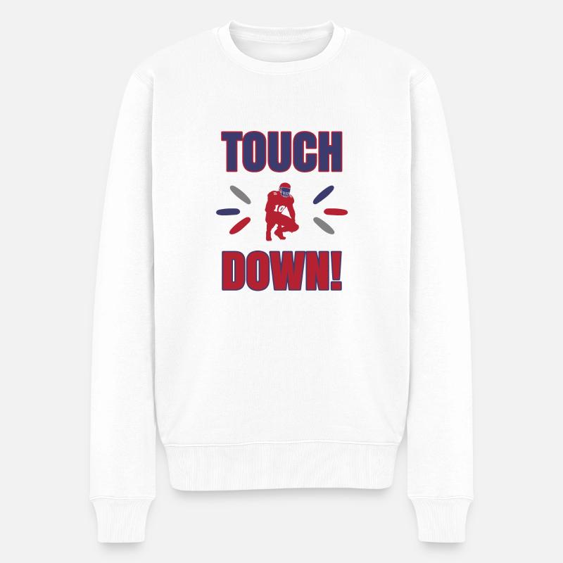 FoundLux New Design, TOUCH DOWN! - Männer Premium Bio Pullover - Weiß