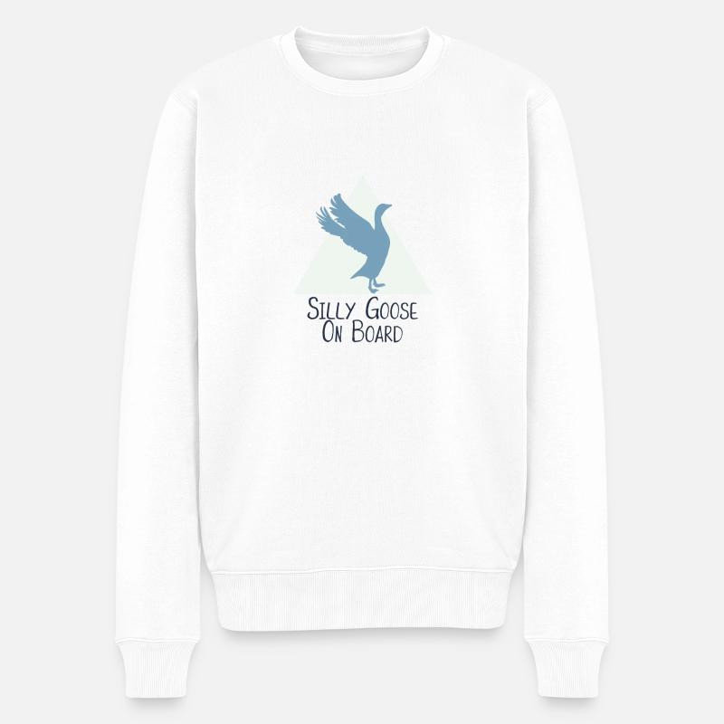 Silly Goose On Board - Männer Premium Bio Pullover - Weiß
