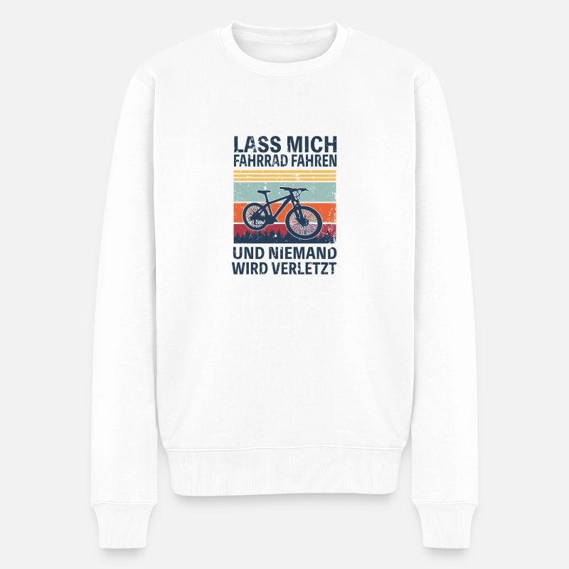 Fahrrad Retro lustiger Spruch Radfahrer - Männer Premium Bio Pullover - Weiß