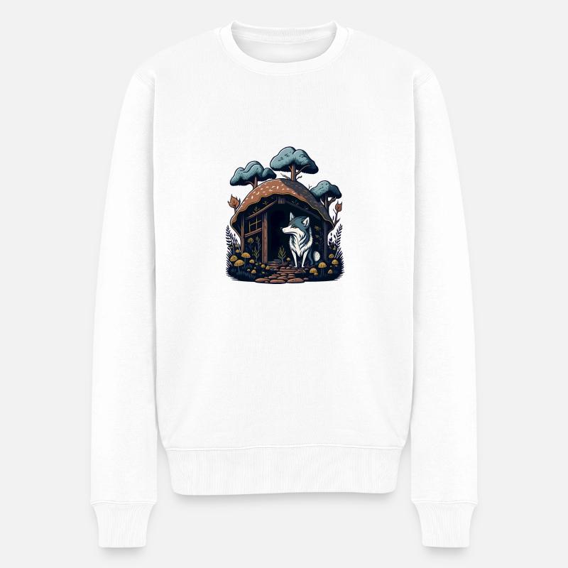 Pilz Home Wolf - Männer Premium Bio Pullover - Weiß
