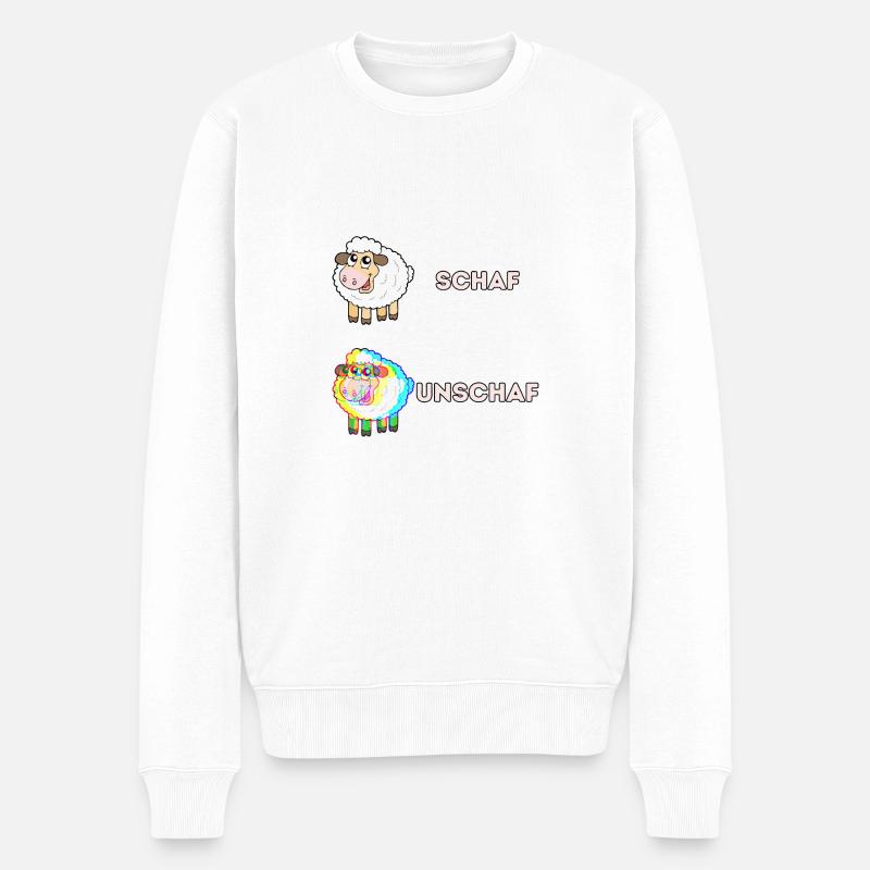 Schaf und Unschaf - Männer Premium Bio Pullover - Weiß