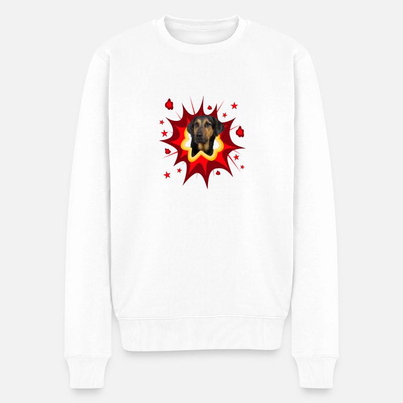 Conception de chien comique - Pow - Beauceron - Pull Premium bio Homme - blanc