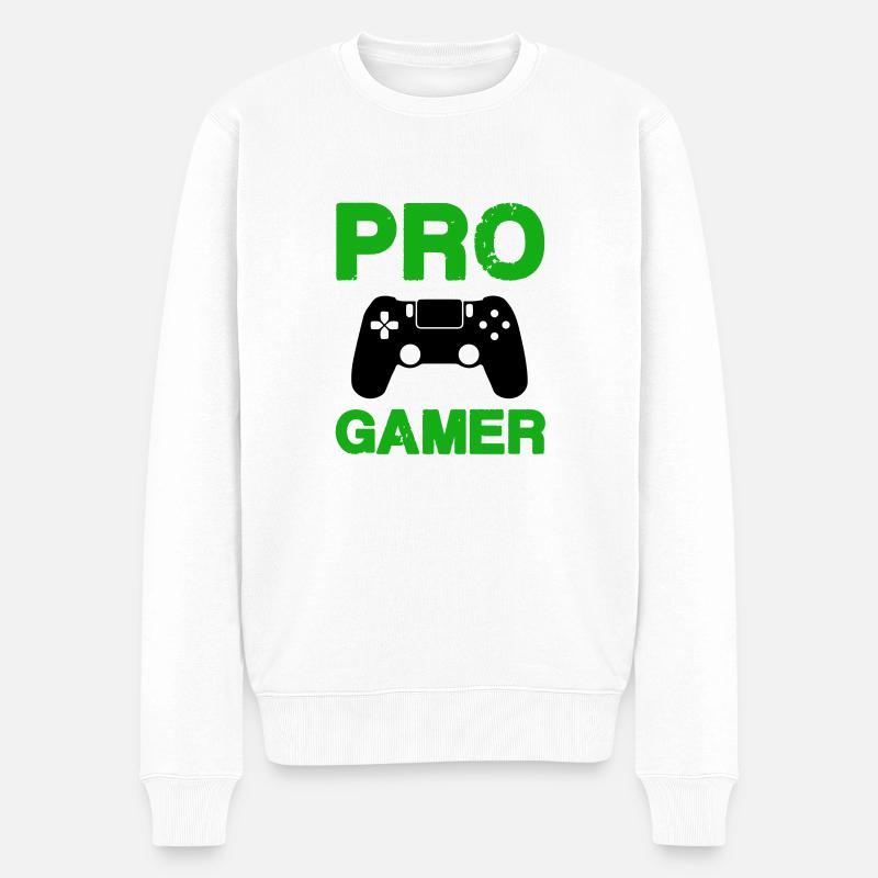 pro gamer - Männer Premium Bio Pullover - Weiß