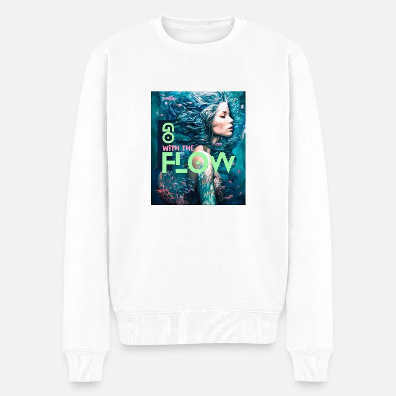 Allez avec le courant. Plongez et amusez-vous - Pull Premium bio Homme - blanc