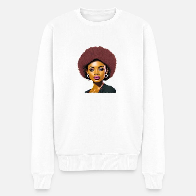 Dame à l’afro - Pull Premium bio Homme - blanc