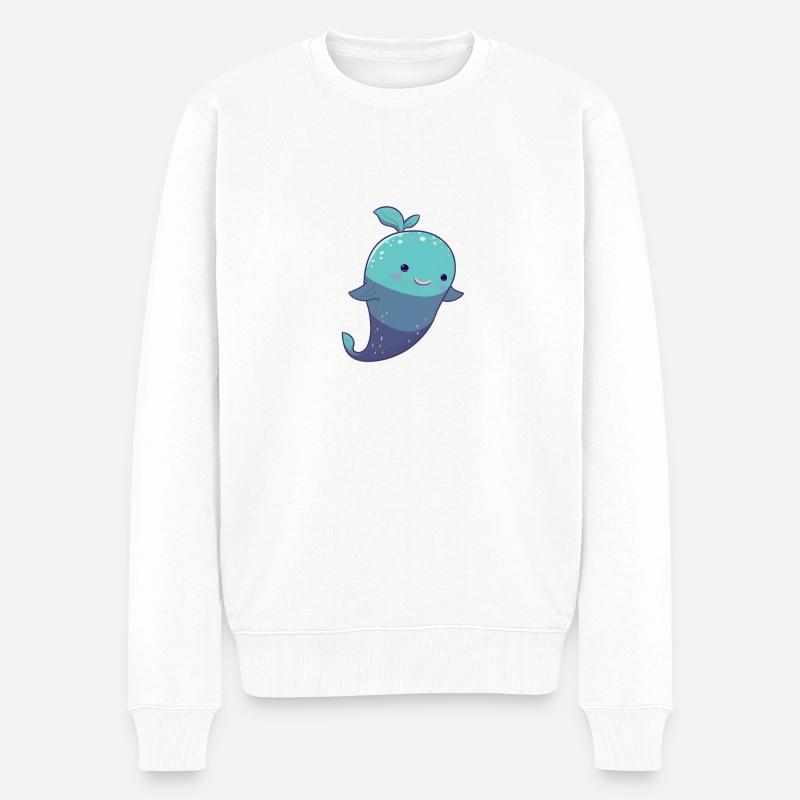 Süßer cute Wal - Männer Premium Bio Pullover - Weiß
