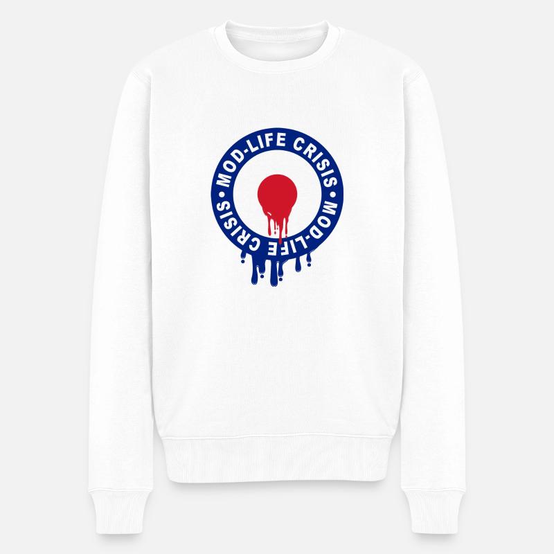 Mod life Krise - Männer Premium Bio Pullover - Weiß