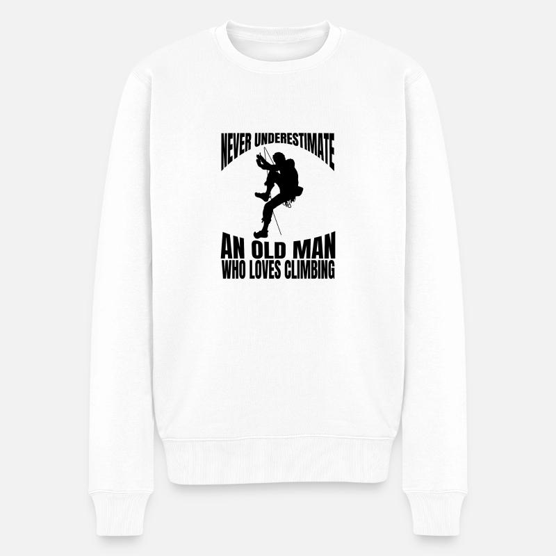 Kletterer Berg Bergklettern Klettern Bergsteigen - Männer Premium Bio Pullover - Weiß