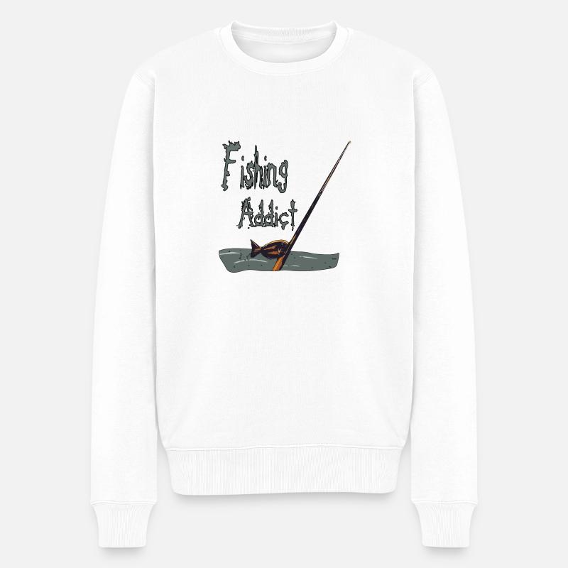 ACCRO À LA PÊCHE - Pull Premium bio Homme - blanc