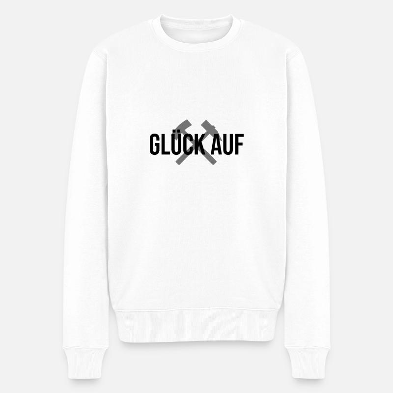 Glück auf Erzgebirge - Männer Premium Bio Pullover - Weiß