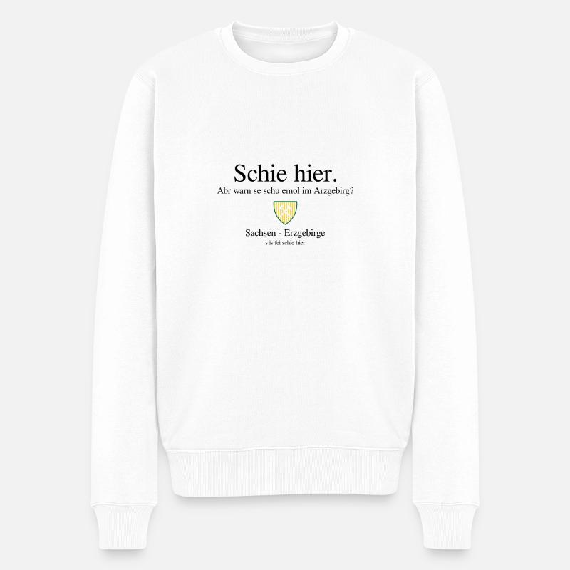 Erzgebirge Schie hier - Männer Premium Bio Pullover - Weiß