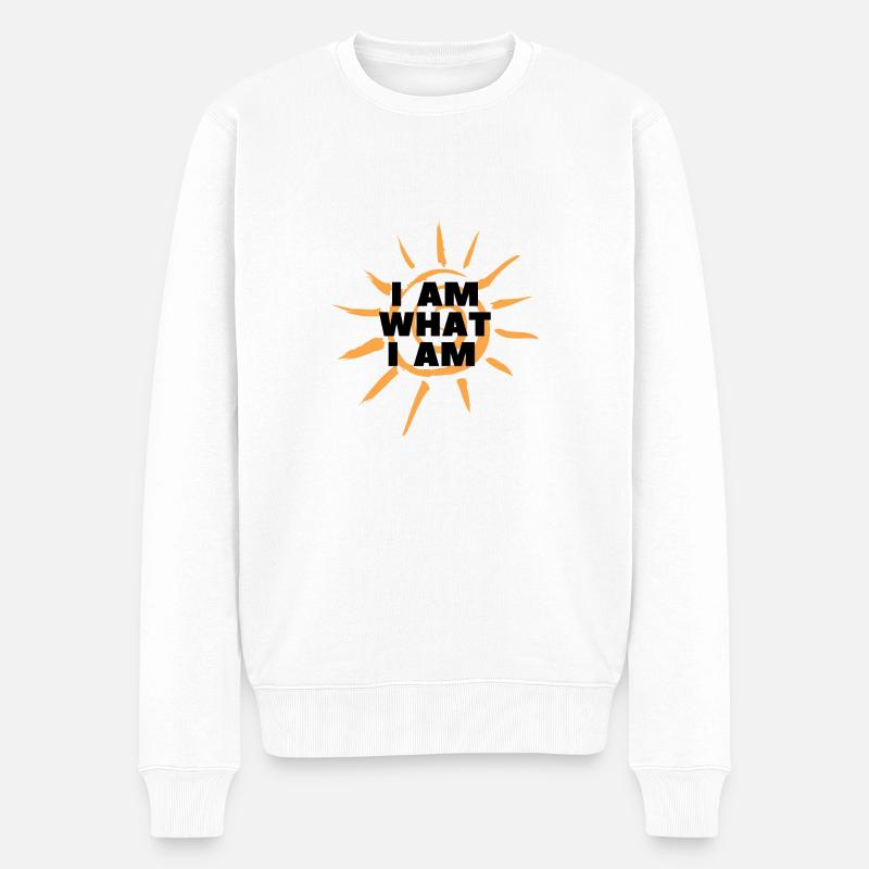 IAMWHATIAM 2 - Männer Premium Bio Pullover - Weiß