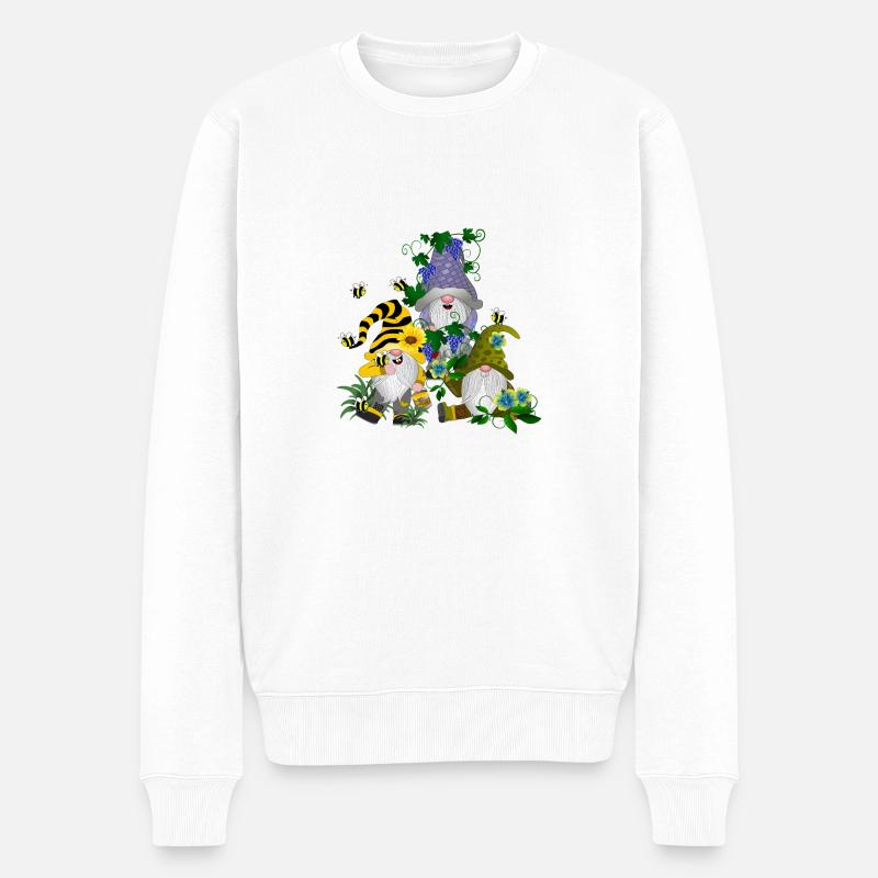 Wichtel Zwerge Gnome - Männer Premium Bio Pullover - Weiß