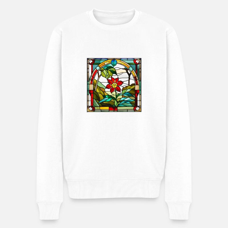 Fleur de verre brisée - design moderne, ancien et beau - Pull Premium bio Homme - blanc
