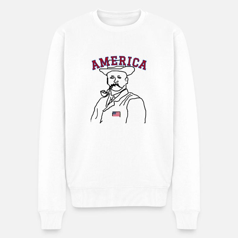 Amerika USA - Männer Premium Bio Pullover - Weiß