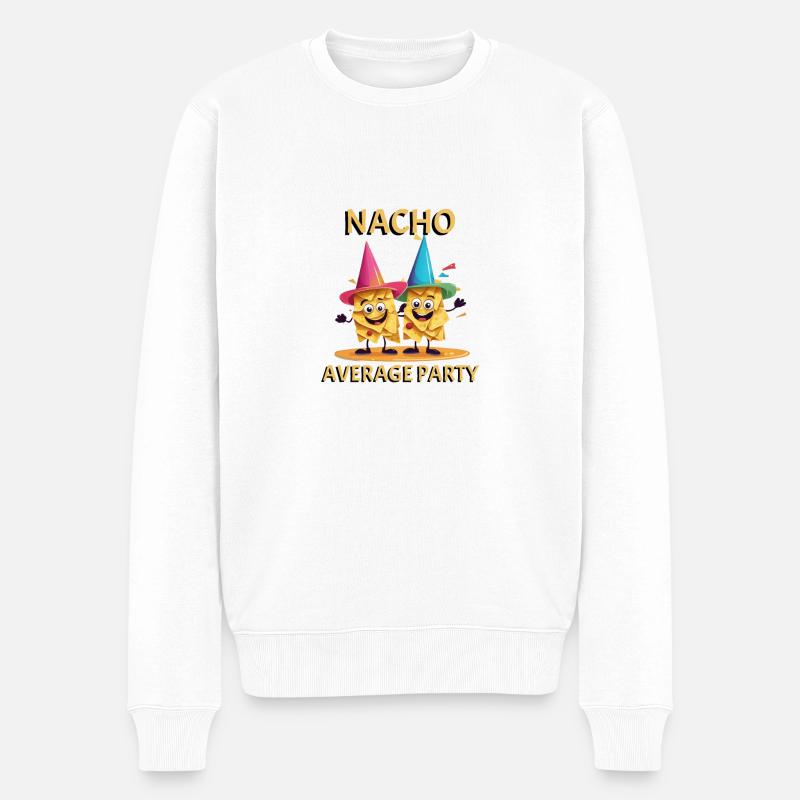 Zwei Nachos beim Feiern - Männer Premium Bio Pullover - Weiß