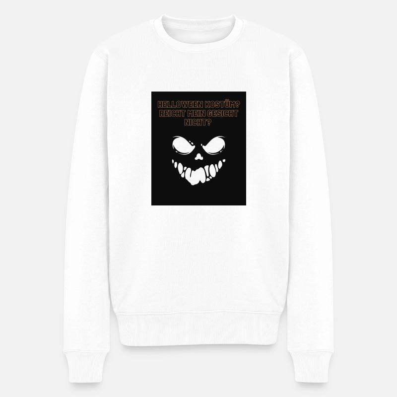 Helloween Kostüm T-Shirt lustig - Männer Premium Bio Pullover - Weiß