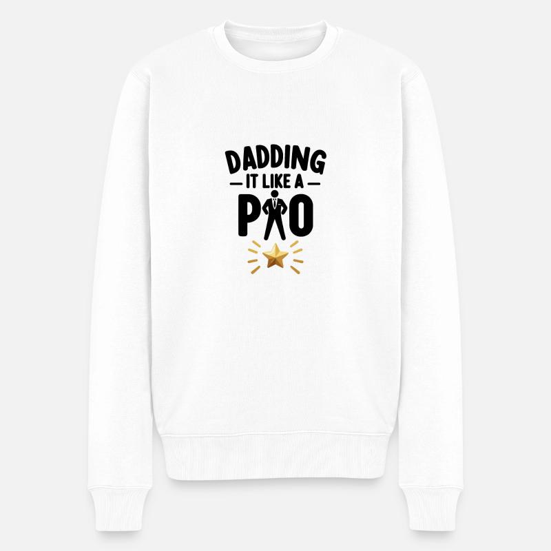 Dadding wie ein Profi - Männer Premium Bio Pullover - Weiß