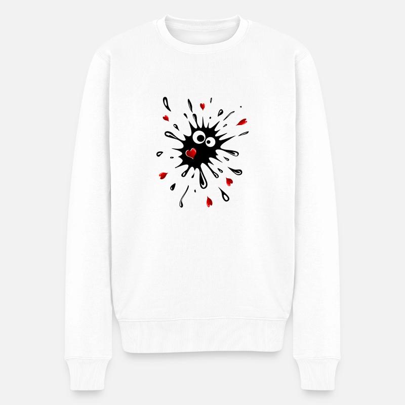 Klecks mit Herzen - Männer Premium Bio Pullover - Weiß