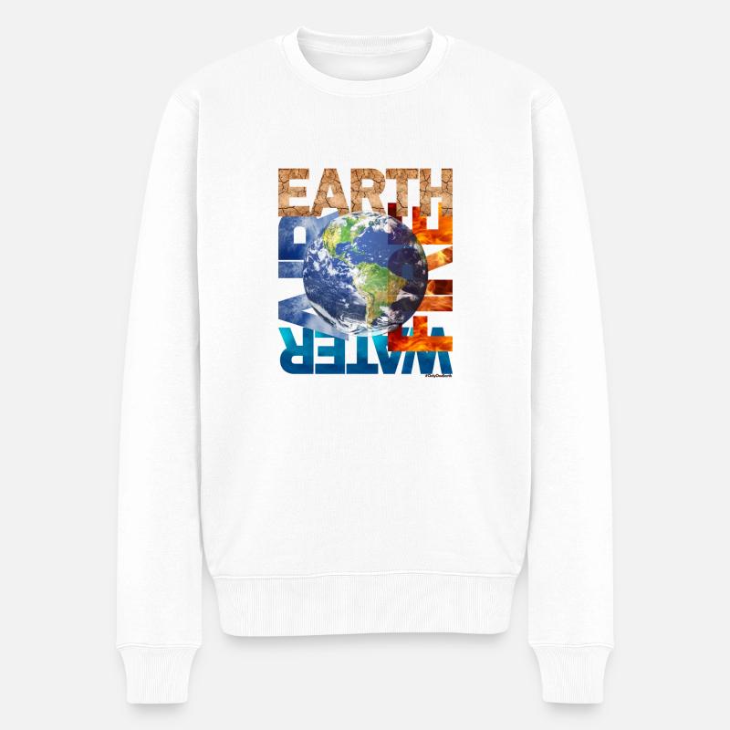 OnlyOneEarth - Männer Premium Bio Pullover - Weiß