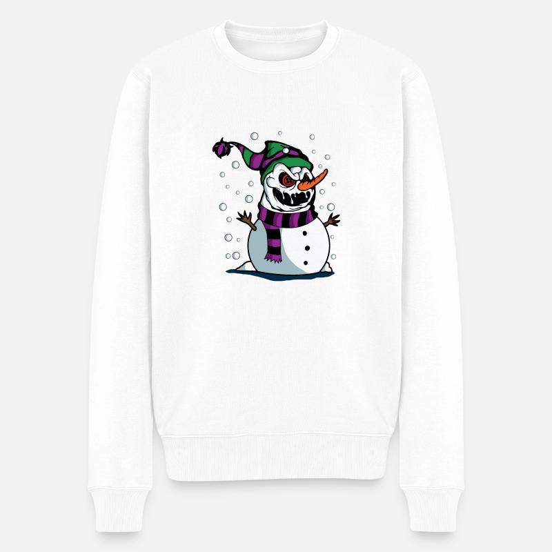 Halloween-Snowman - Männer Premium Bio Pullover - Weiß