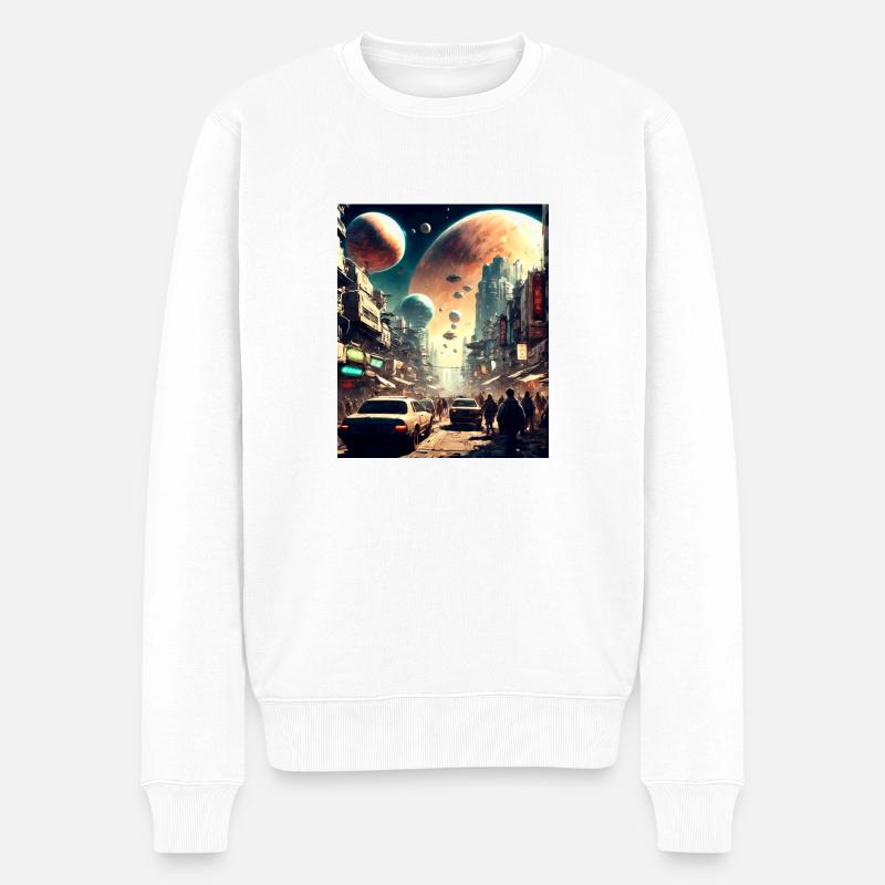 Japan Weltall - Männer Premium Bio Pullover - Weiß