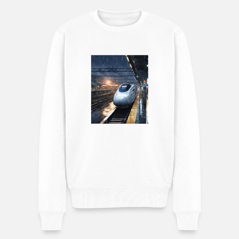 Zug Japan - Männer Premium Bio Pullover - Weiß