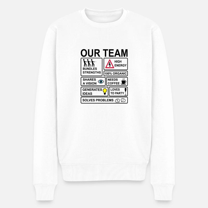 Team - Männer Premium Bio Pullover - Weiß