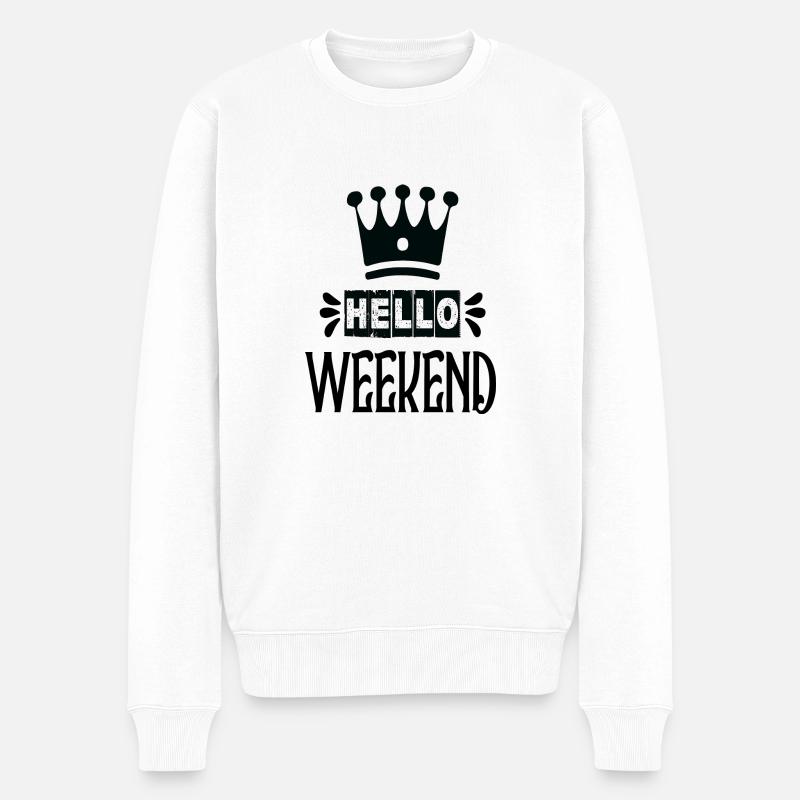 Bonjour Week-end - Pull Premium bio Homme - blanc