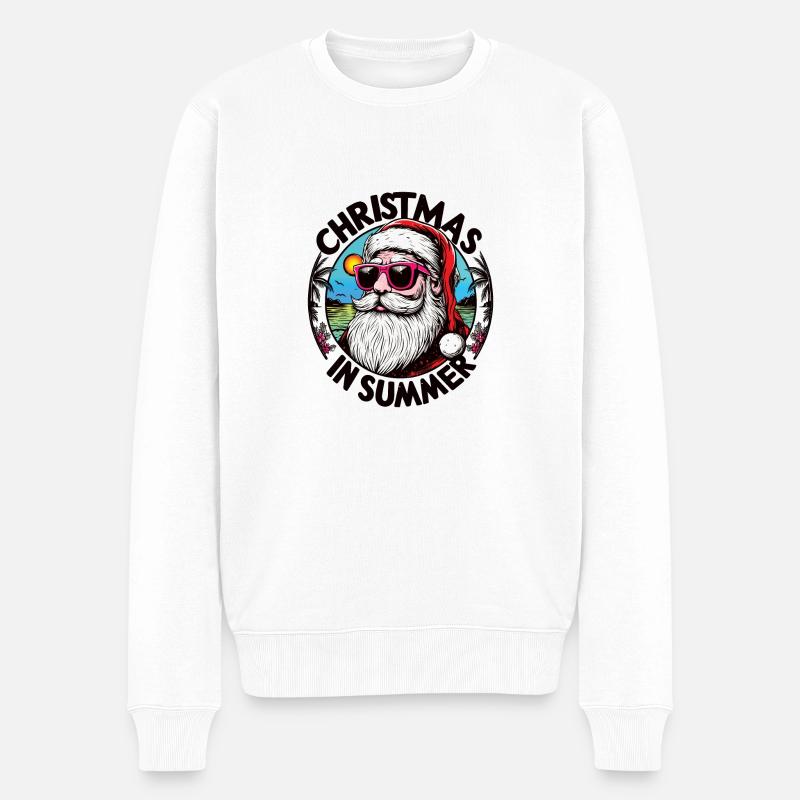 Weihnachtsmann Weihnachten im Sommer Weihnachten im Juli - Männer Premium Bio Pullover - Weiß