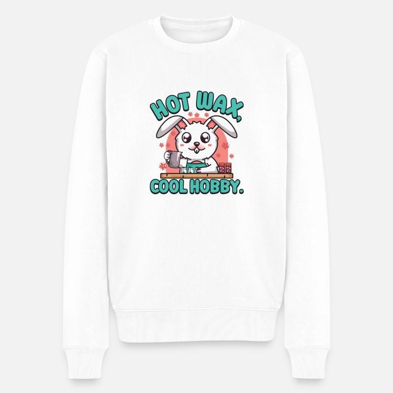 Cire chaude, passe-temps cool. - Pull Premium bio Homme - blanc