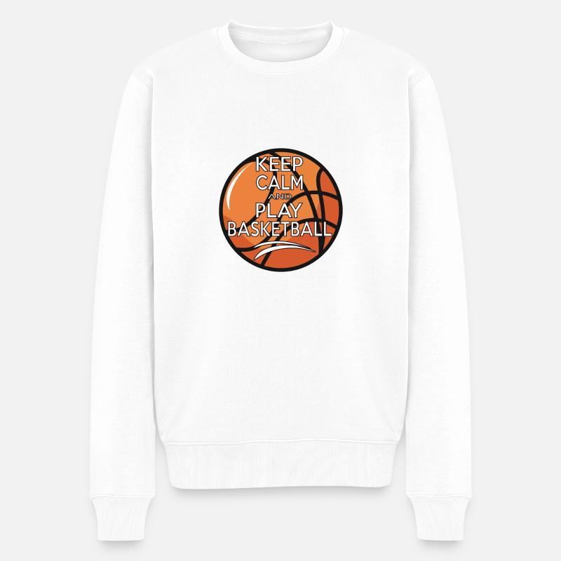 BASKETBALL - Männer Premium Bio Pullover - Weiß