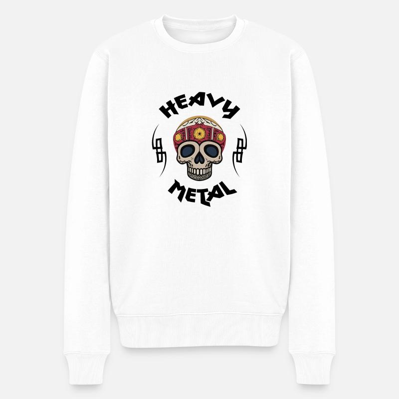 Schwermetall - Männer Premium Bio Pullover - Weiß