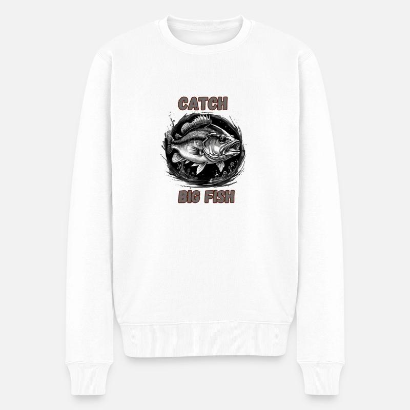 Attraper de gros poissons - Pull Premium bio Homme - blanc