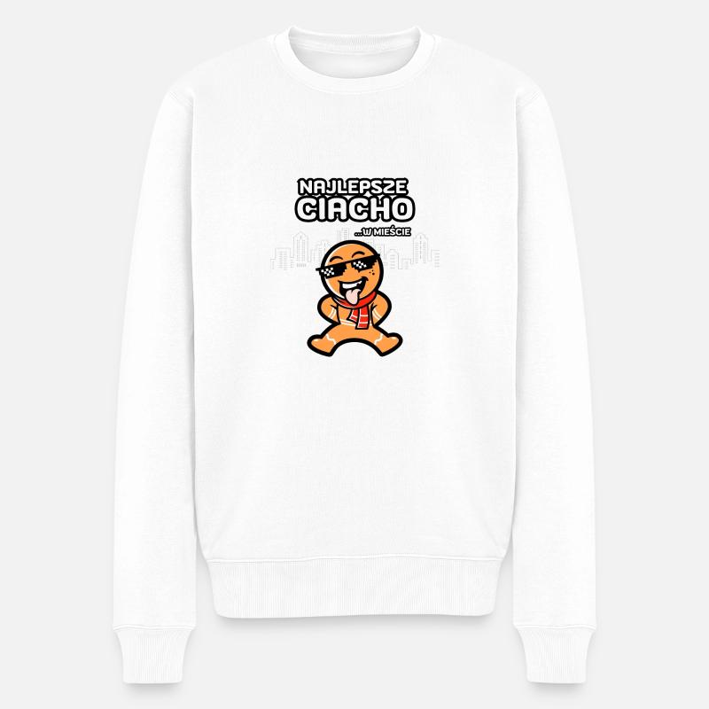 Der beste Kuchen der Stadt - Männer Premium Bio Pullover - Weiß