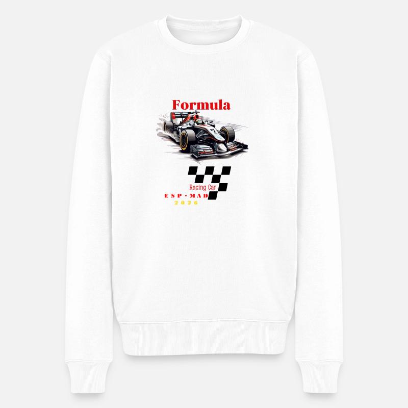 VOITURE DE COURSE DE FORMULE ESPAGNE 2026 - Pull Premium bio Homme - blanc