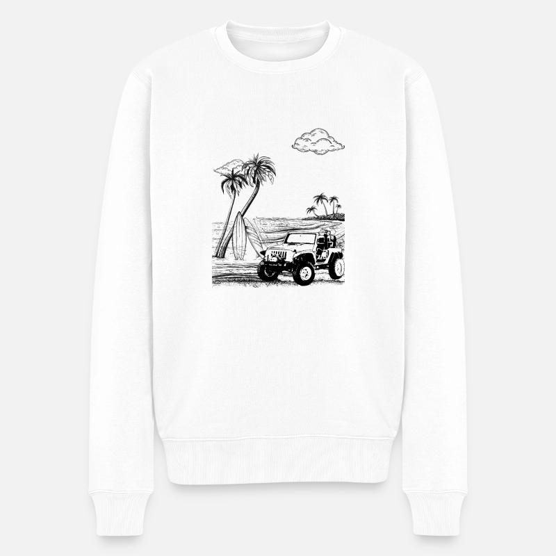 Geländewagen - Männer Premium Bio Pullover - Weiß