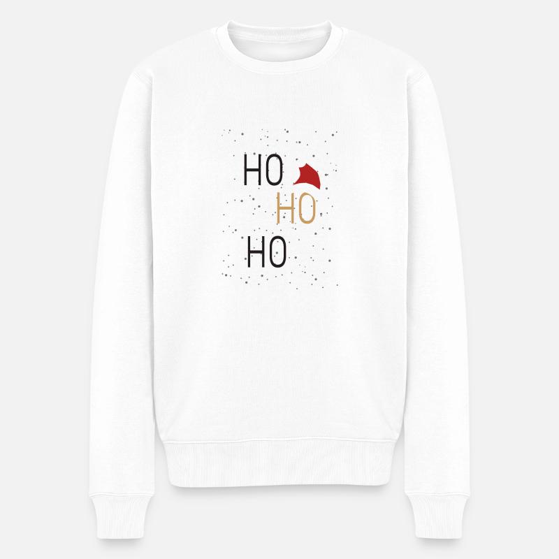 Noël Ho Ho Ho - Pull Premium bio Homme - blanc
