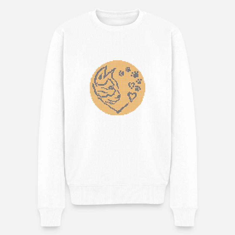 Chat petit cœur graphique - Pull Premium bio Homme - blanc